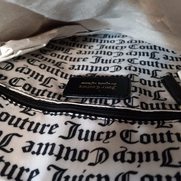 Juicy Couture Black Beige Heart Basic Love Crossbody Bag w/Adjustable Strap NWT - Picture 9 of 13